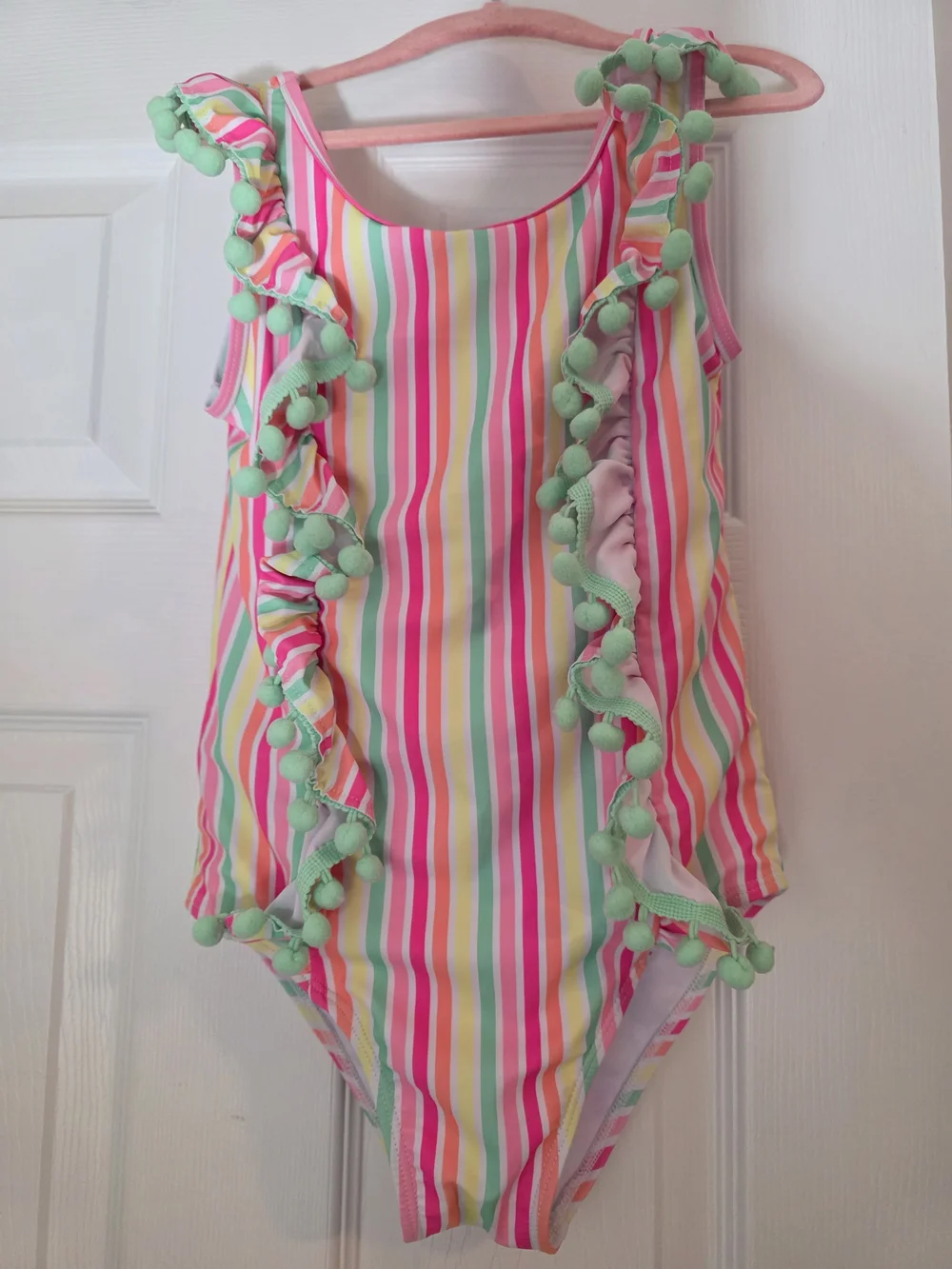 Nicole Miller Kids Striped One-Piece Swimsuit - Pink, Mint & Yellow